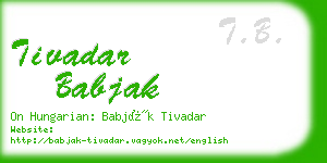 tivadar babjak business card
